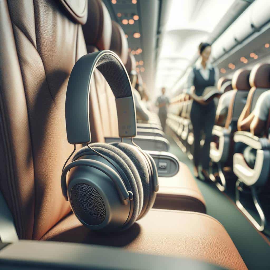 The Art of Packing: Headphones on Airplane Seat