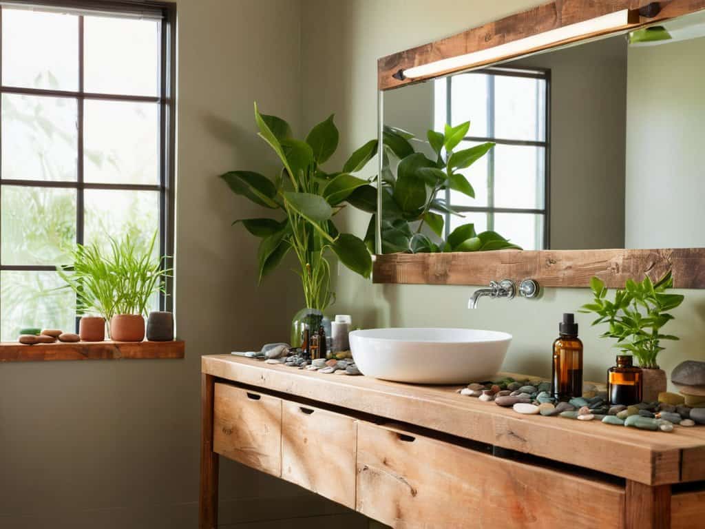 Earthy wellness with smart mirrors