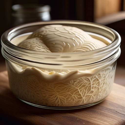 Autocatalytic sourdough fermentation in a living starter.